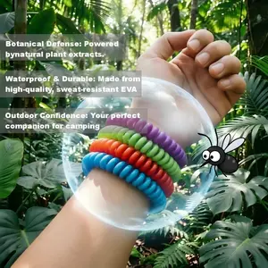 Outdoor Essential Oil Wristbands – Natural Plant-Based Protection Coils for Camping, Hiking & Garden – Comfortable & Durable Spiral Bracelets Essential summer products (10 Pack)