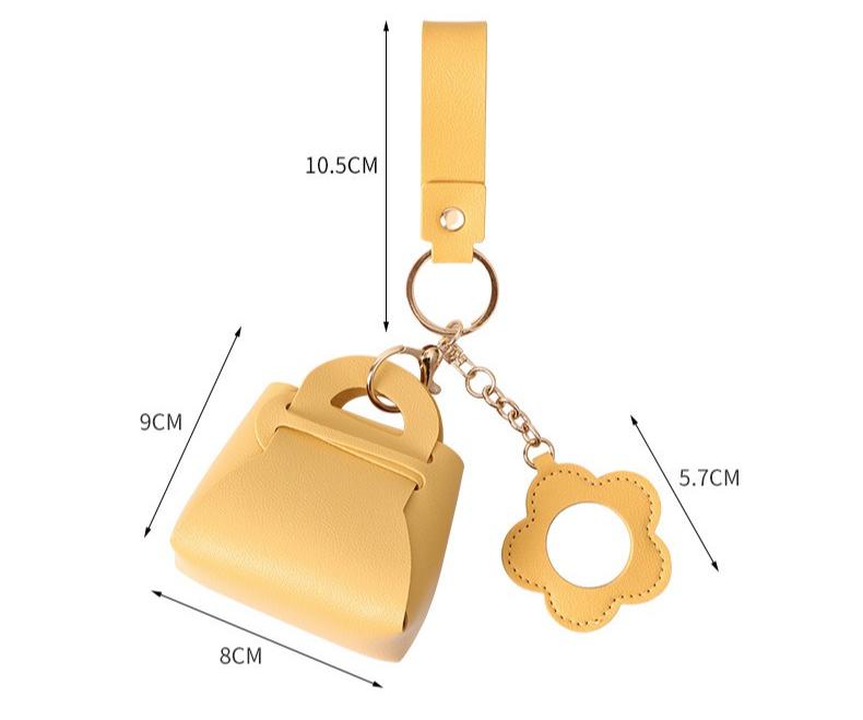 Mini Backpack Keychain Mini Coin Purses for Women Cute PU Leather Makeup Bag with Keychain, Pocket Holder Cable Organizer Giftable Pouch (Cute Mirror)