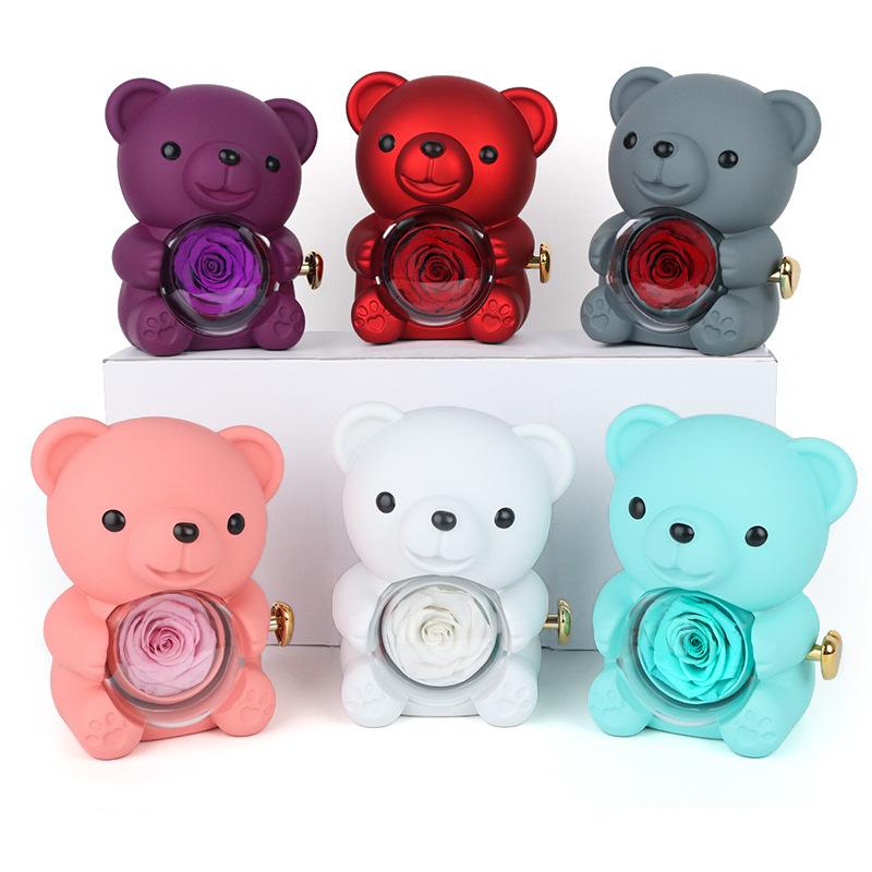 Valentine's Gift - Cute Rose Bear, Flowers & Rhinestones, Ideal for Mom's Birthday, Wife's Anniversary, Expressing Love & Eternal Roses Valentine's Gift - Cute Rose Bear, Flowers & Rhinestones, Ideal for Mom's Birthday, Wife's Anniversary, Expressing Love & Eternal Roses