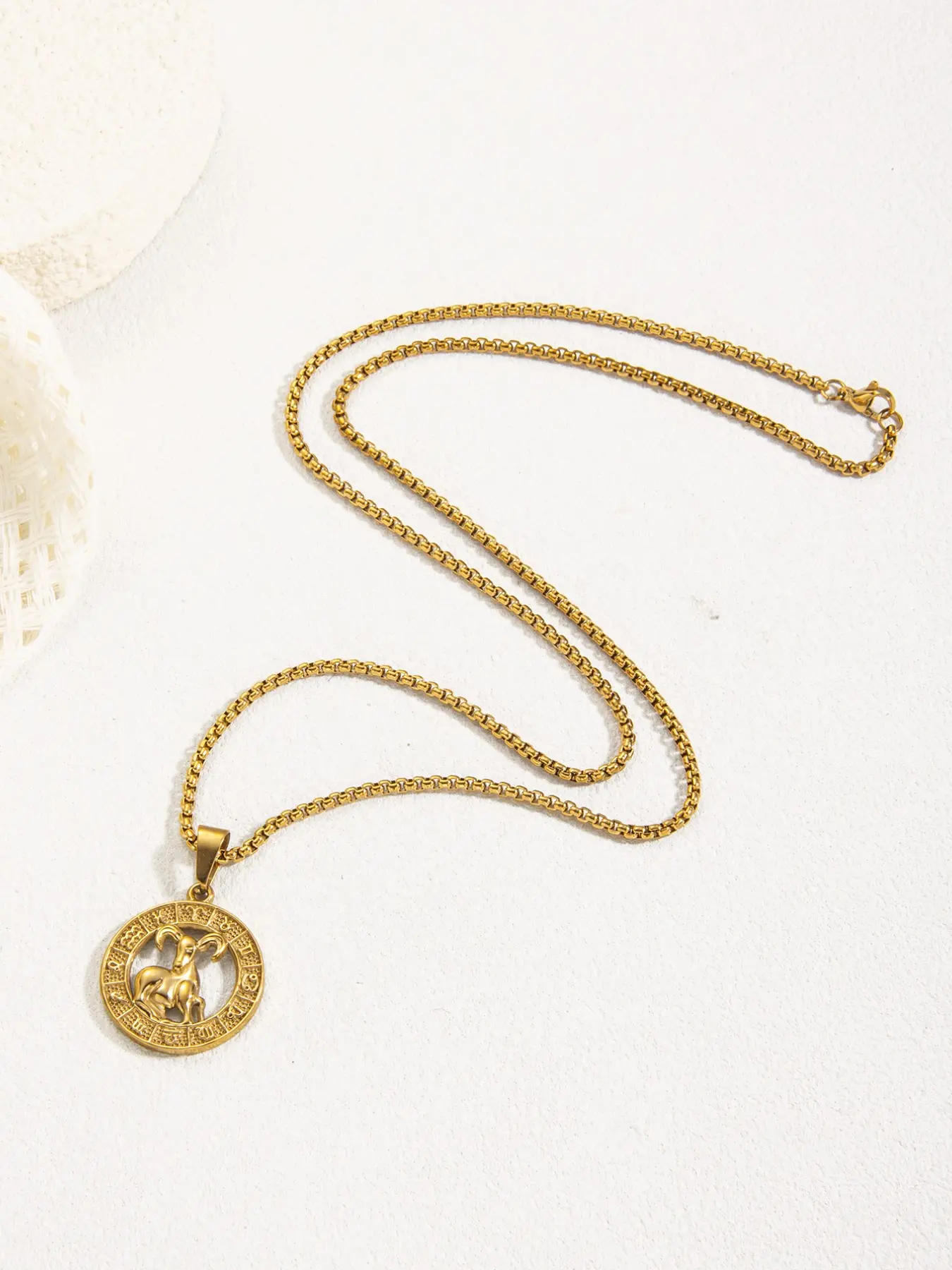 Unisex Boho Necklace, Zodiac Design, Stainless Steel Chain, Plating, Waterproof, Stackable, Perfect Gift for All Seasons