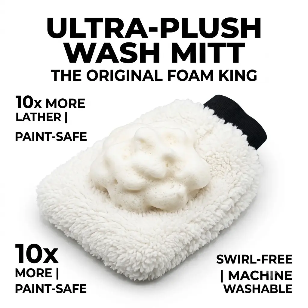 Fluffy Plush Car Cleaning Mitt, Lint Free Scratch Resistant Microfiber Wash Glove, Ideal for Car Care, Gentle on Painted Surfaces, Car Wash Accessory