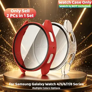 KAYKWONG'S 2-Pack Colors HD Protective Watch Case, Scratch-Resistant, Touch-Sensitive, Compatible with Samsung Galaxy Watch 4/5/6/7, 40mm & 44mm, Daily Wear Accessory