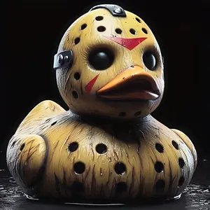 Fun Mask Duck Ornament, Resin Decoration for Home Bedroom Living Room, Christmas Halloween Gift, Theme Decorative Item