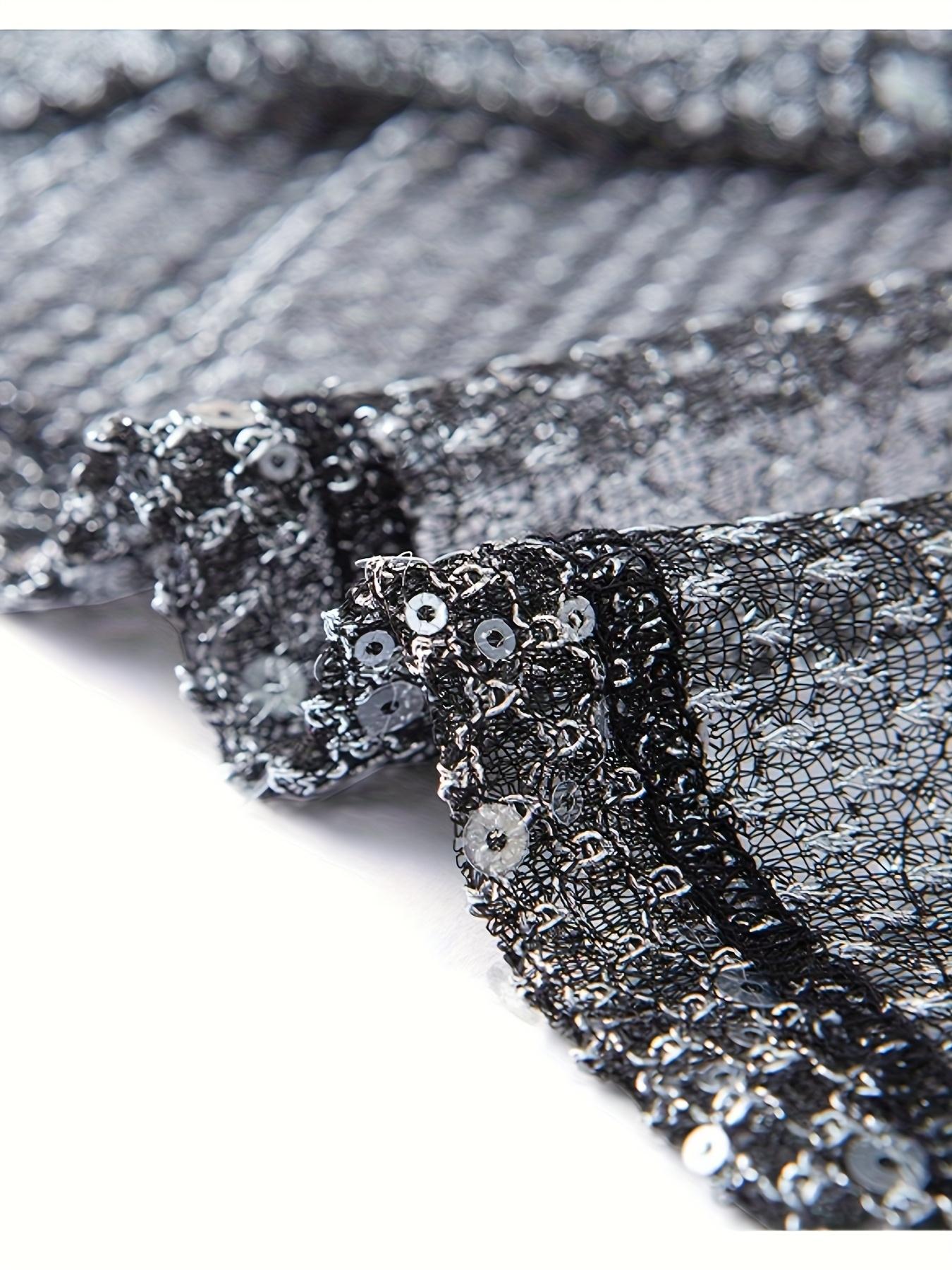 NewBdhjydb Men'S Sexy Sleeveless Vest - Sparkling Sequin Mesh Shirt with Hollowed Out Design, Non-Stretch Slim Fit for Parties, Clubs, Everyday - All-Season Layering Essential - Adult Men'S Fashion Apparel, Party Outfit, Geometric Pattern, Stylish Constru