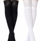 【Black Friday】2 Pairs Women's Knee-High Lace Socks Soft Cozy Long Boot Socks Knee High Stockings Long Y2K Stockings for Autumn and Winter