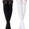 2 Pairs Women's Knee-High Lace Socks Soft Cozy Long Boot Socks Knee High Stockings Long Y2K Stockings for Autumn and Winter