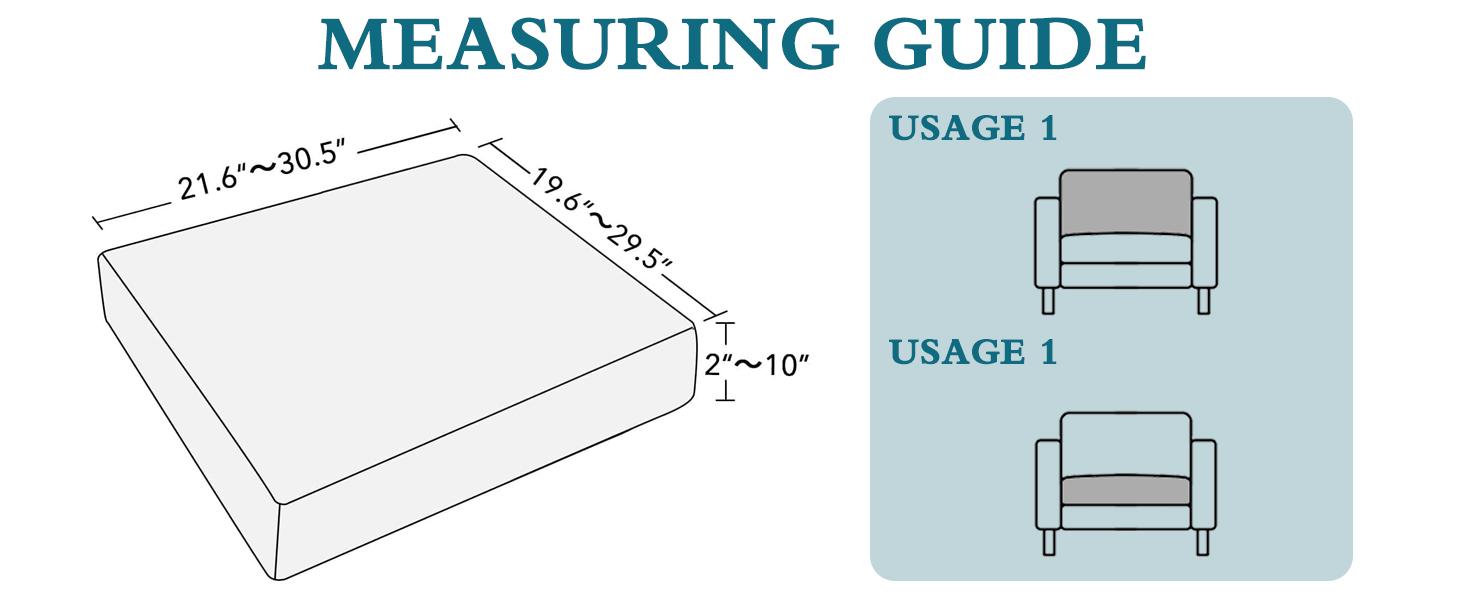 Stretch Couch Cushion Cover 1 Pack Individual Seat Slipcover with Elastic Bottom, Machine Washable Furniture Protector (1 Seat Cushion Cover, Sand)