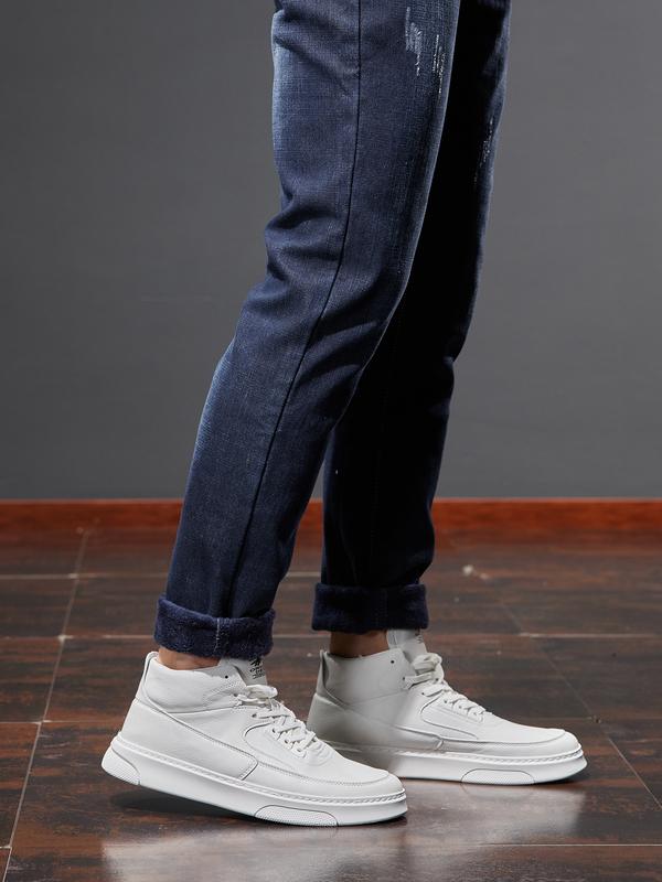 New Fall Winter Fleece Lined Thick Slim Fit Jeans for Men, Casual High-End Elastic Long Pants, Autumn Fashion Menswear