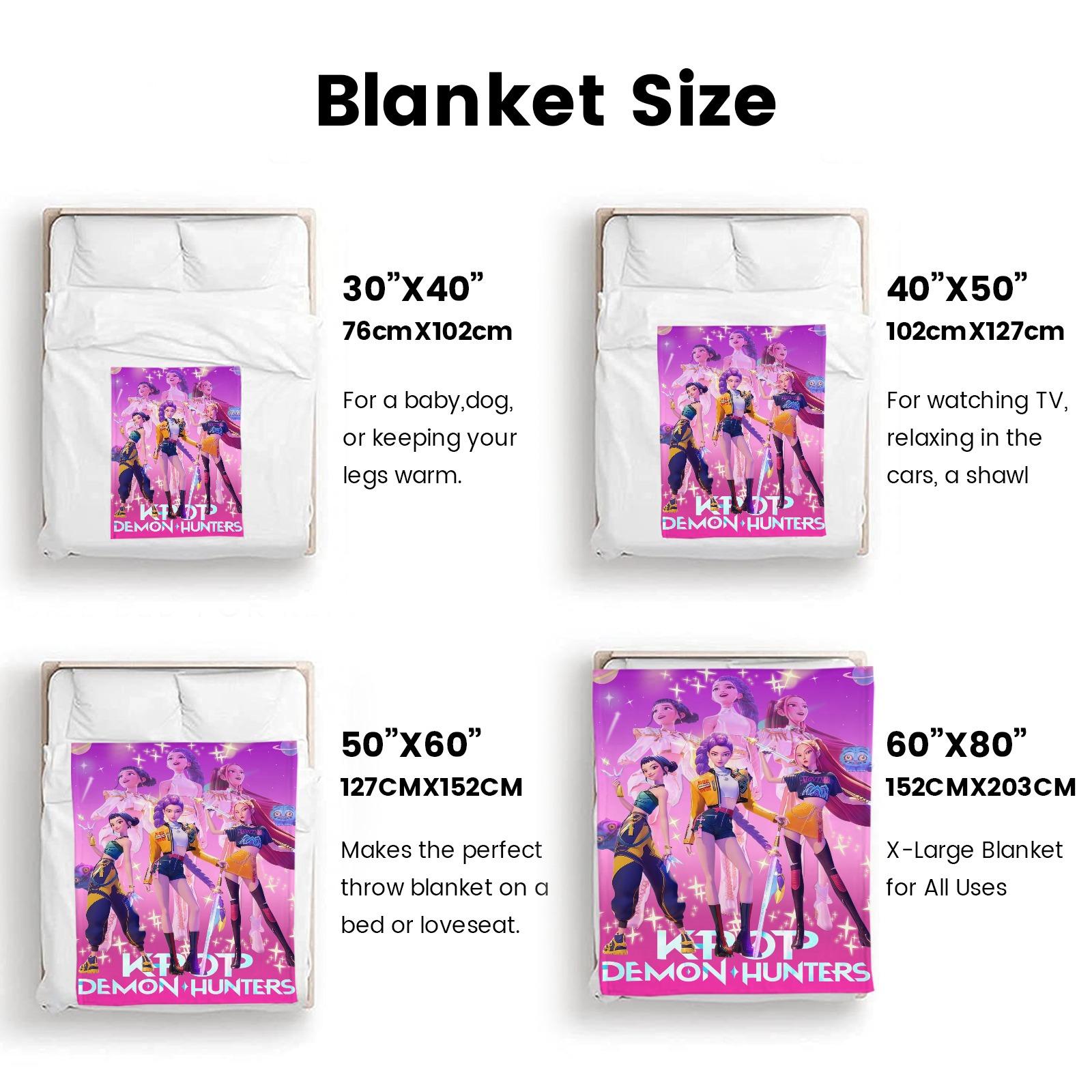 K-Pop Devil Hunter Dream Blanket, Soft and Warm, Suitable for Fans, Women, Girls, and Children.A Cozy Nap Blanket, Perfect for Everyday Decoration or Relaxation.An Ideal Choice for Living Room Sofas, Christmas Gifts, and Birthday Decorations.