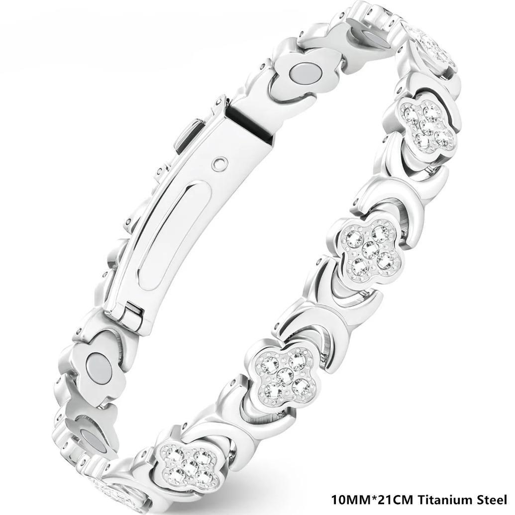 Aurelia Crest Luck & Love Infinite Clover Bracelet for Women | Pure Copper Magnetic Bracelet Titanium Steel Jewelry Gift 10MM Adjustable  2️⃣