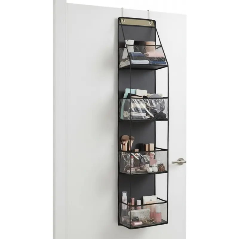 Overdoor Hanging Organizer with 4 Large Pockets, Storage Bag for Closet, Bathroom, Bedroom, Dorm - Ideal for Toys, Cosmetics, Clutter & Essentials