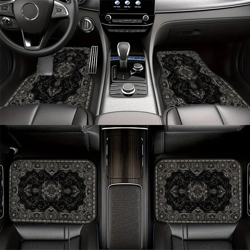 4-Piece Set Vintage Persian Print Car Floor Mats, Automotive Floor Mats, Durable Polyester, Non-Slip, Fits Various Cars and Suvs, Perfect Gift for Truck Owners