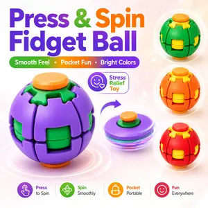 Premium Fidget Ball Sensory Toy, Smooth Pressing and Spinning Stress Relief Ball, Portable Pocket Travel Toy Gift