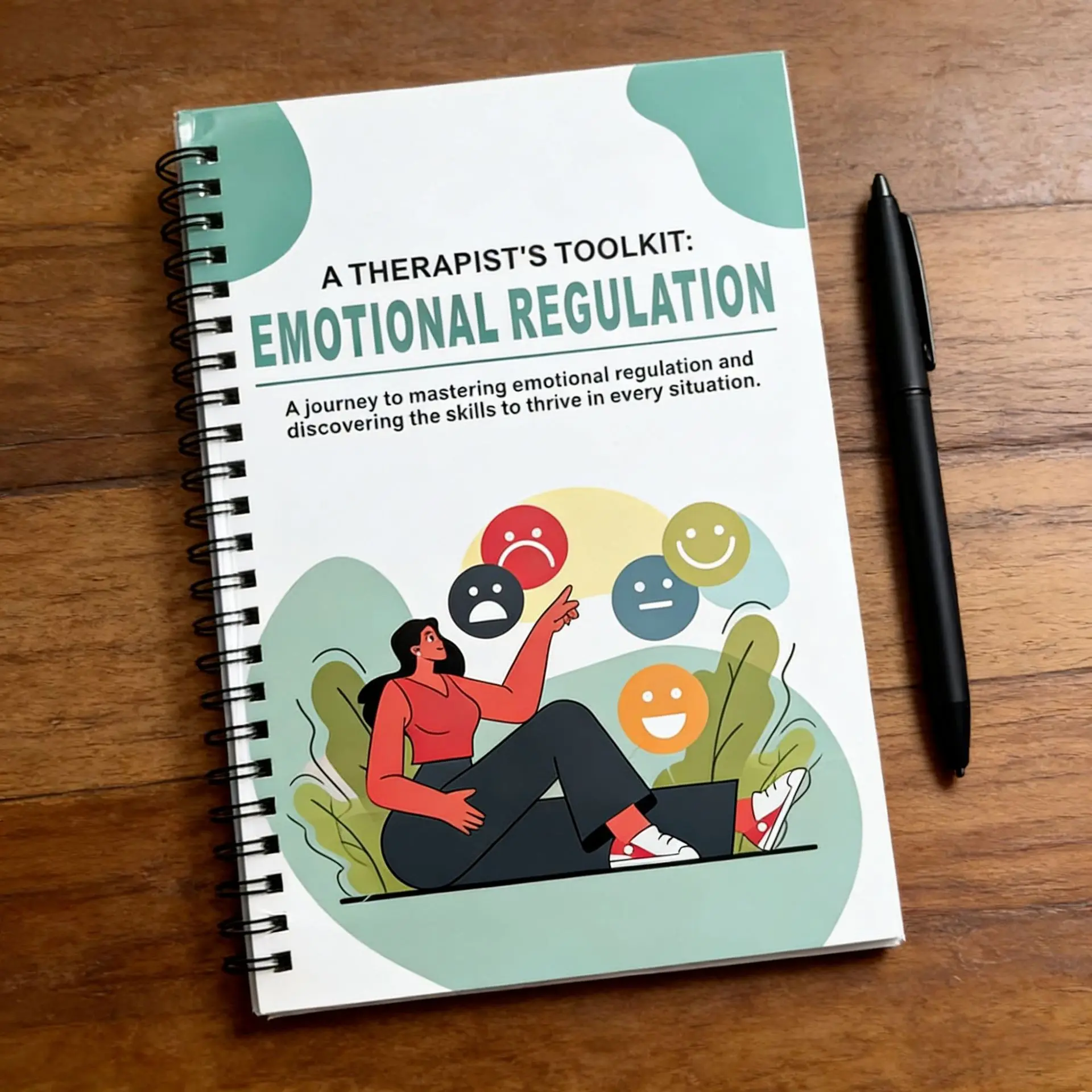 Emotional Regulation Therapy Notebook, Mental Health Journal for Anxiety Relief, Self-Healing Planner, Therapist Tool Manual