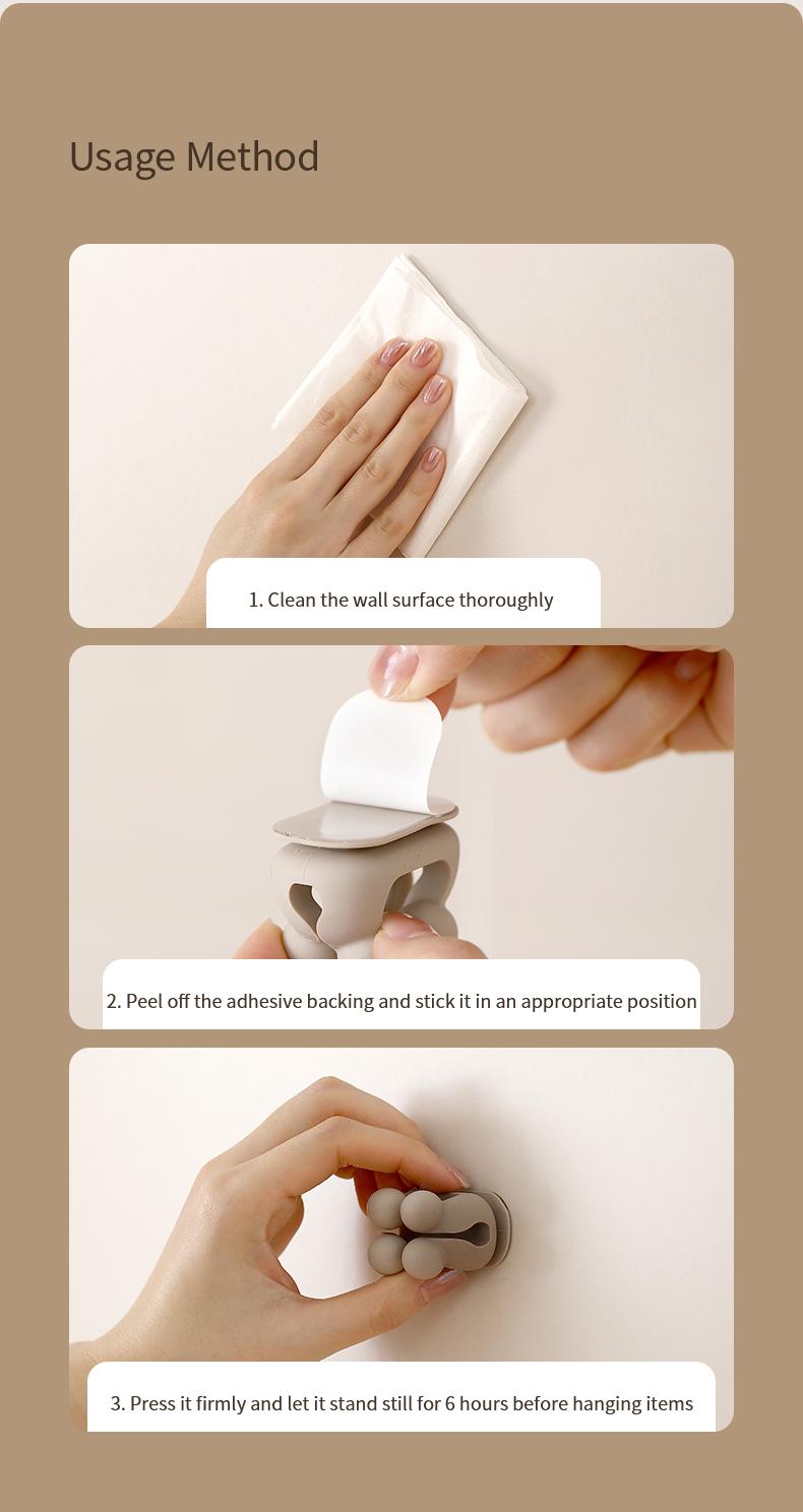 FaSoLa multi-purpose no-nail, traceless hook, multifunctional wall and kitchen hook, universal silicone hook for office use