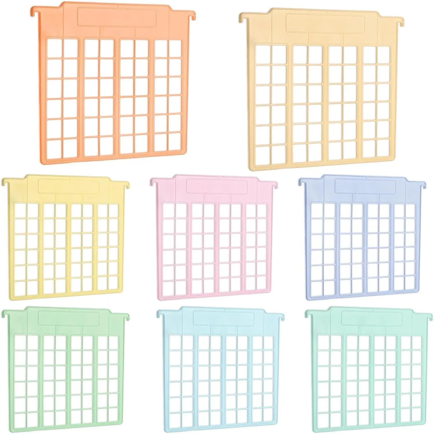 8 Pack File and Folder Dividers 9x11.4 Inches Plastic Hanging Filing Cabinet Dividers Organizers Insertable File Separators Supplies for Office Drawer Organization (Pastel)