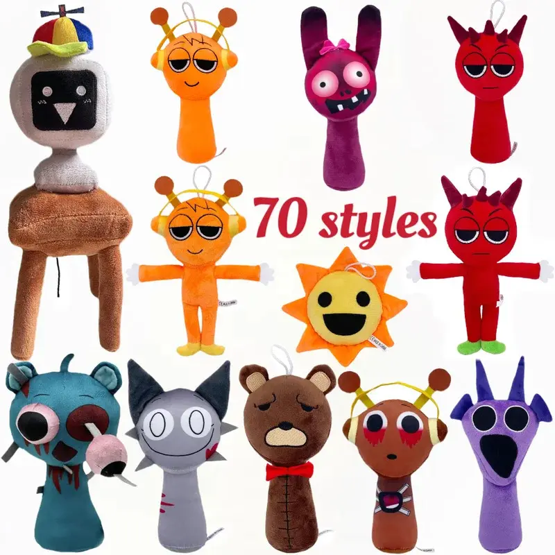 Sprunki Plush Toys, Sprunki Plush Doll, Sprunki Game Cartoon Pillow, Kids' Birthday Gifts, Stuffed Dolls, Christmas Gift.