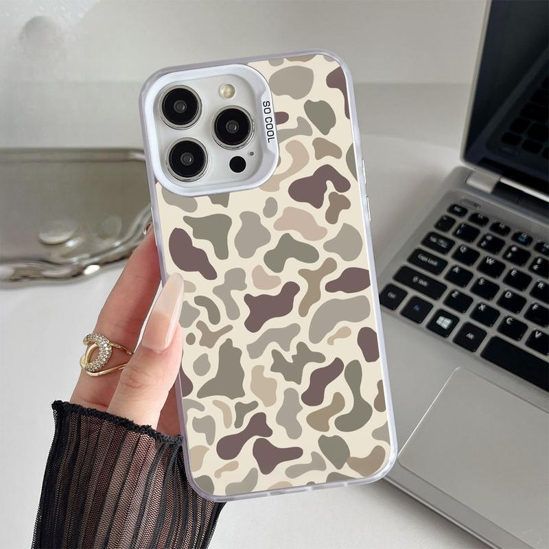 Camo Pattern Shockproof Phone Case for iPhone 7 8 X XS 11 12 13 14 15 16 17 Pro Max Plus 16E Air XR Protective Cover Vintage Camouflage / as a birthday/holiday gift for family and friends / protector, CY175