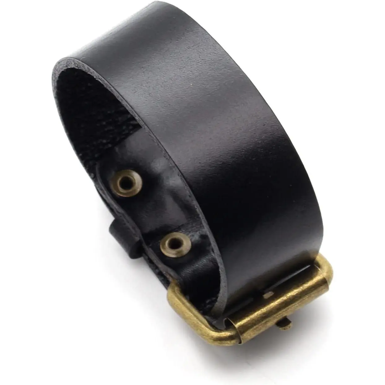 Punk Rock Belt Buckle Wristband Adjustable Leather Cuff Bracelet