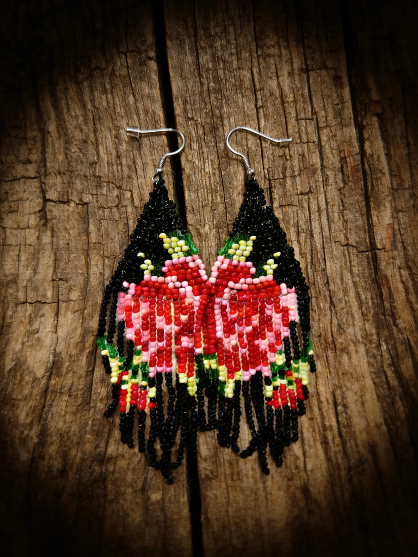 Bohemian Style Handmade Rose Flower Beaded Earrings, Perfect for Daily Wear, Festival Gifts, Mother's Day, Music Festivals, Floral Jewelry