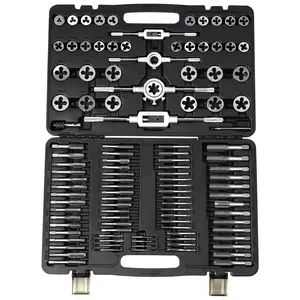 VEVOR Tap and Die Set 110-Piece/ I40-Piece nclude Metric Size M2 to M18Bearing Steel Taps and DiesEssential Threading Tool for Cutting External Internal Threadswith Complete Accessories and Storage CaseTool Kit SetHand, Hand Tools, Work To