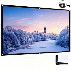 60 "72" 84 "100" 120 "150" inch projection screen, portable projector screen set, with hook installation for use, suitable for indoor and outdoor viewing, enhancing viewing experience, convenient installation and storage, Outdoor Movie Screen