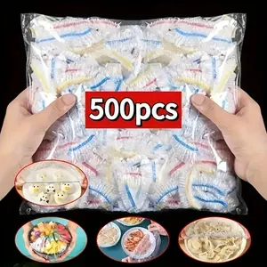 500/100 pieces of disposable plastic packaging film, food-grade refrigerator leftovers preservation film, fruit and food plastic sealing and preservation covers, odor-resistant, leak-proof, suitable for use in kitchens, picnics, and BBQ settings.