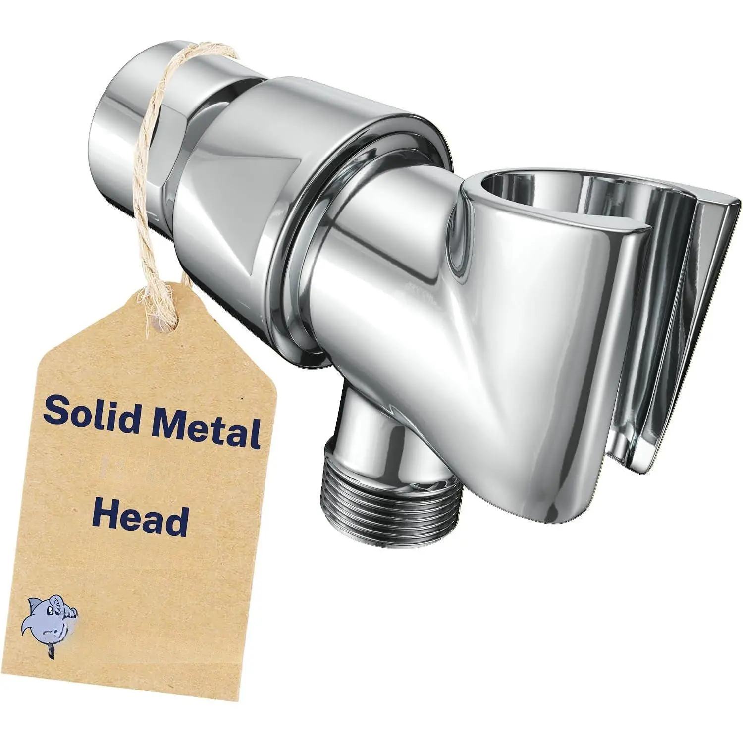® Solid Metal Handheld Shower  Holder - Chrome - Adjustable Shower Wand Holder with Wall Hook Bracket and Pivot Ball - Hand Held Shower  Holder - Shower Hose Holder