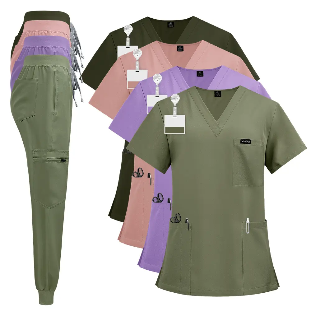 NEWShort-sleeved scrub uniforms for women in the operating room, skin management nurse uniforms, surgeon isolation gowns, work clothes