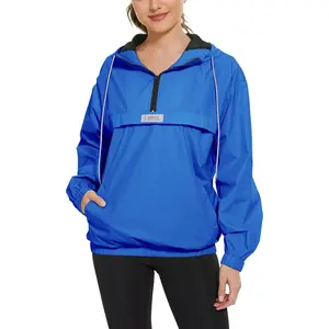 Women's Running Cycling Lightweight Waterproof Rain Jacket with Hood Hiking Wind Breakers Pullover