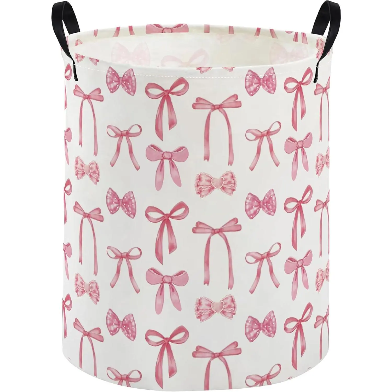 Kids Laundry Basket Animal Hamper for Nursery Pink Hamper Cute Kids Storage Bin Organizer Room Decor for Home(Bowknot)