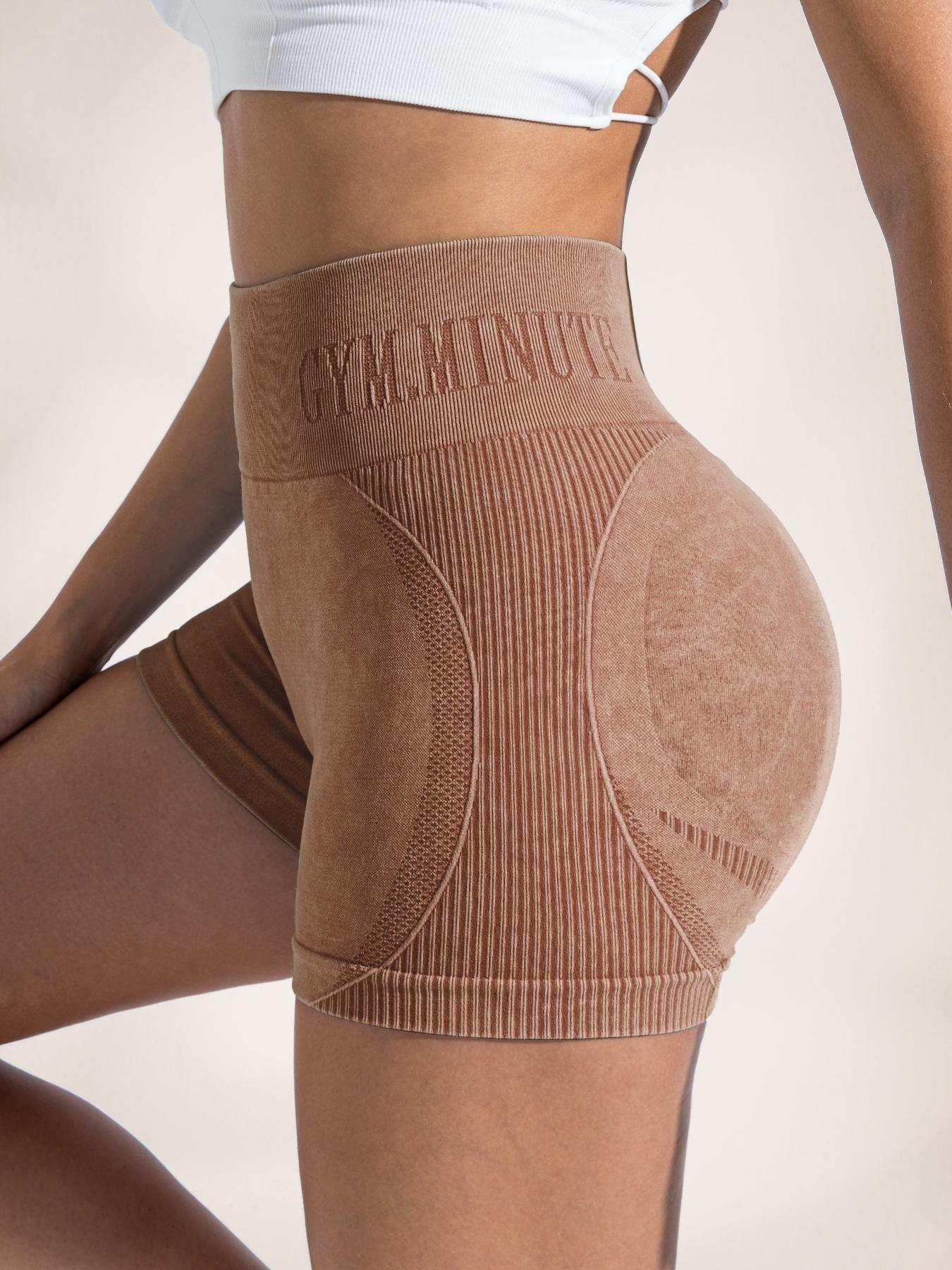 Women's Letter Print Seamless Sports Shorts, High Stretch Breathable Comfortable Skinny Shorts, Ladies Sportswear for Indoor Outdoor Wear, Gymclothes