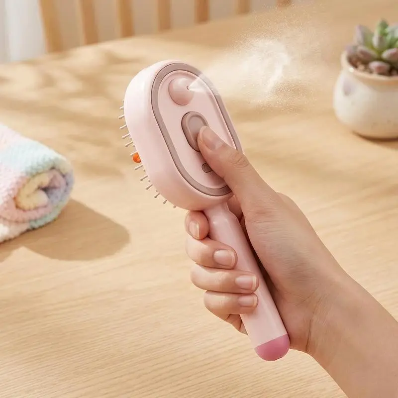 Multi-Functional Hair Mist Comb, Portable Detangling Brush with Fine Mist Nozzle, Suitable for All Hair Types, Water, Conditioner, Essential Oil