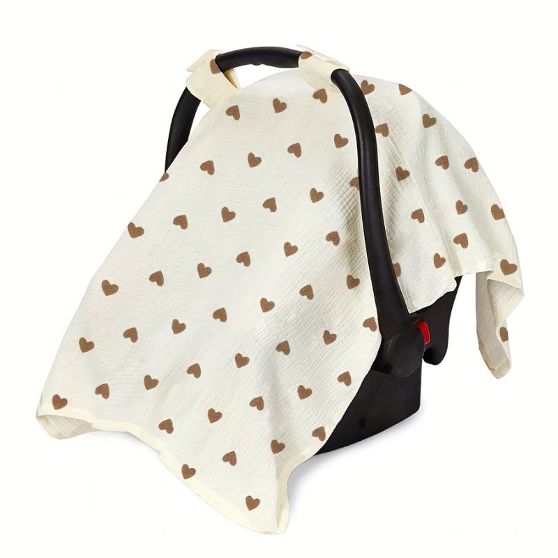 A Car Seat Sunshade - Suitable for All Seasons, Versatile for Car Seats And Strollers, Featuring a Breathable And Stylish Design with a Cute Bear Pattern, Perfect for Outings, Travel, Halloween and Easter