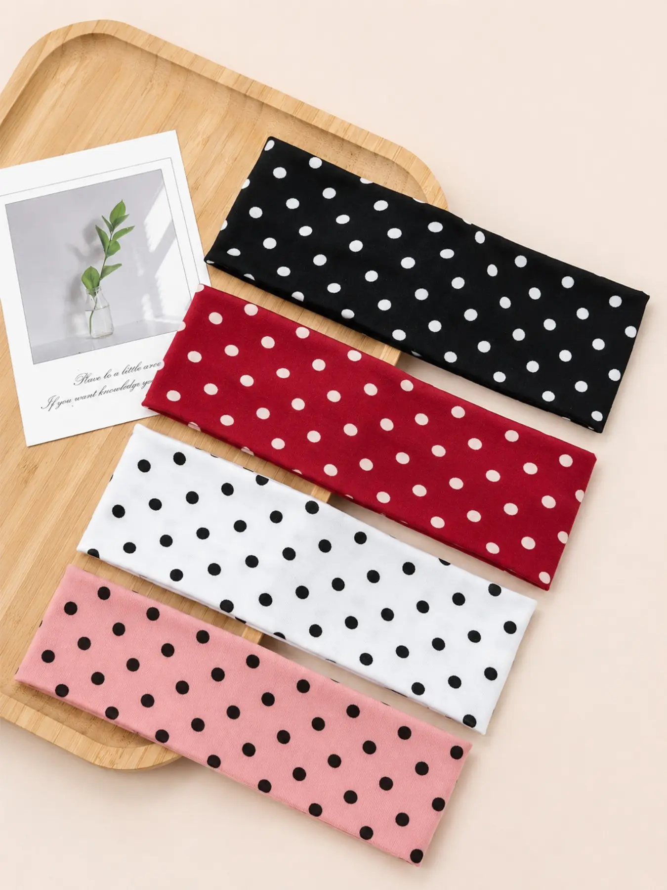 Women's Elegant & Polka Dot Sports Headband, Moisture-Wicking, Bohemian Style, Ideal for Fitness, Yoga, Travel, Gift, Sweat Wicking Headband, Stretchy Headbands