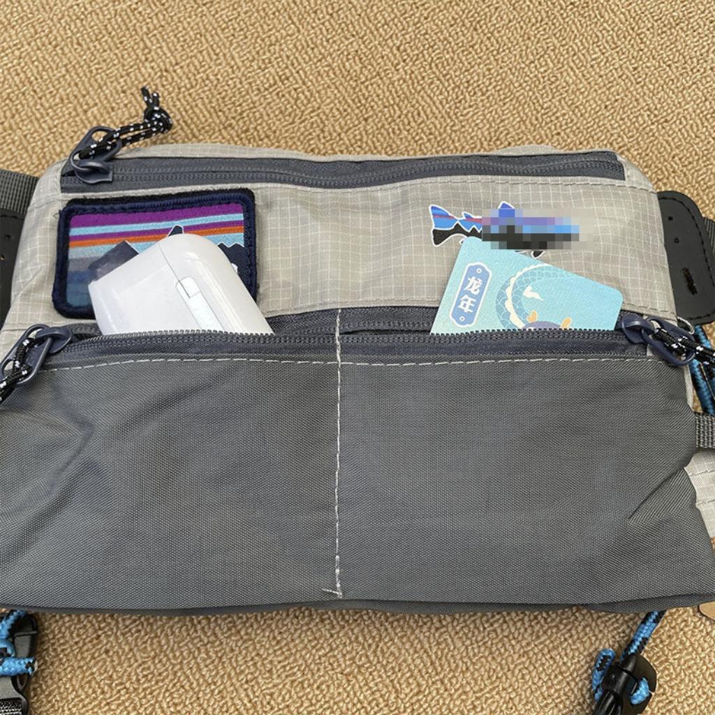 Color-Block Fishing Crossbody Bag Trendy Street Style Shoulder Bag Unisex Outdoor Waterproof Small Bag Multi-Functional Phone Bag