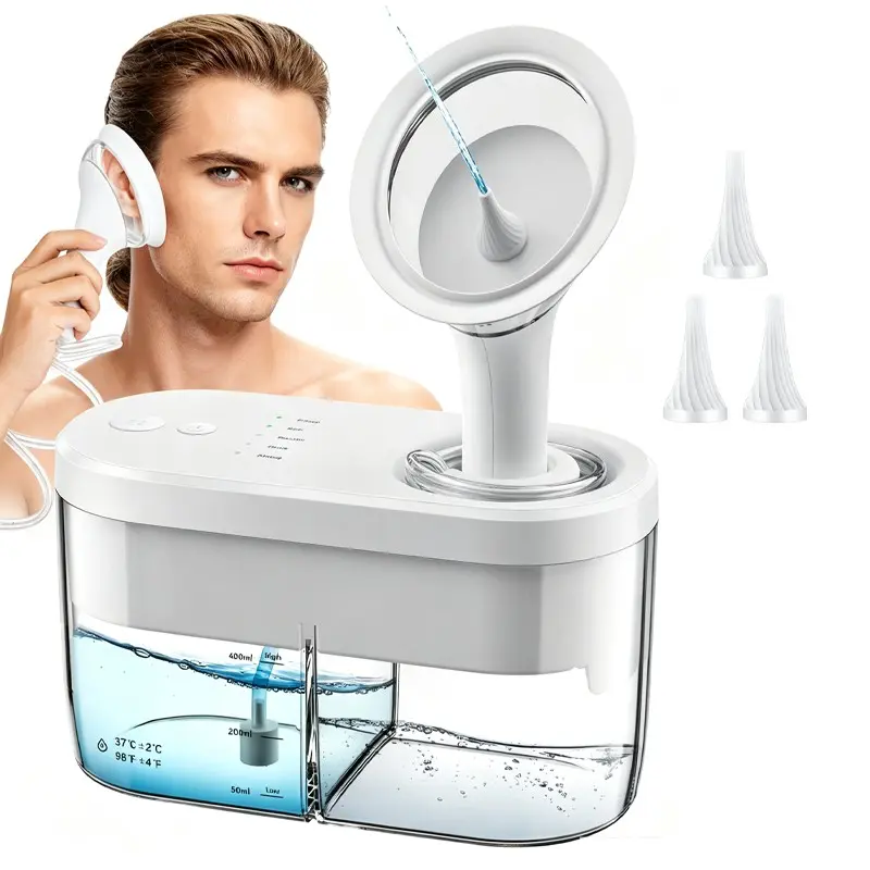 Electric Ear Irrigation Cleaner, 4 Modes for Ear Cleaning, 400ML Automatic Sewage Recycling, Ear Flush Kit Ear Wax Removal
