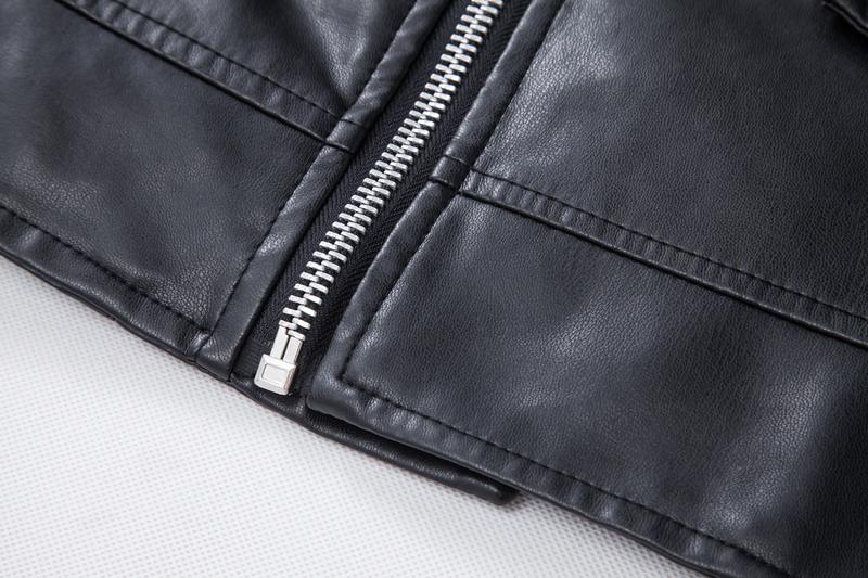 Men's fashionable black PU leather jacket - A versatile and fashionable black mid-length hooded motorcycle leather jacket for winter stand-up collar casual men. Besides keeping warm for men