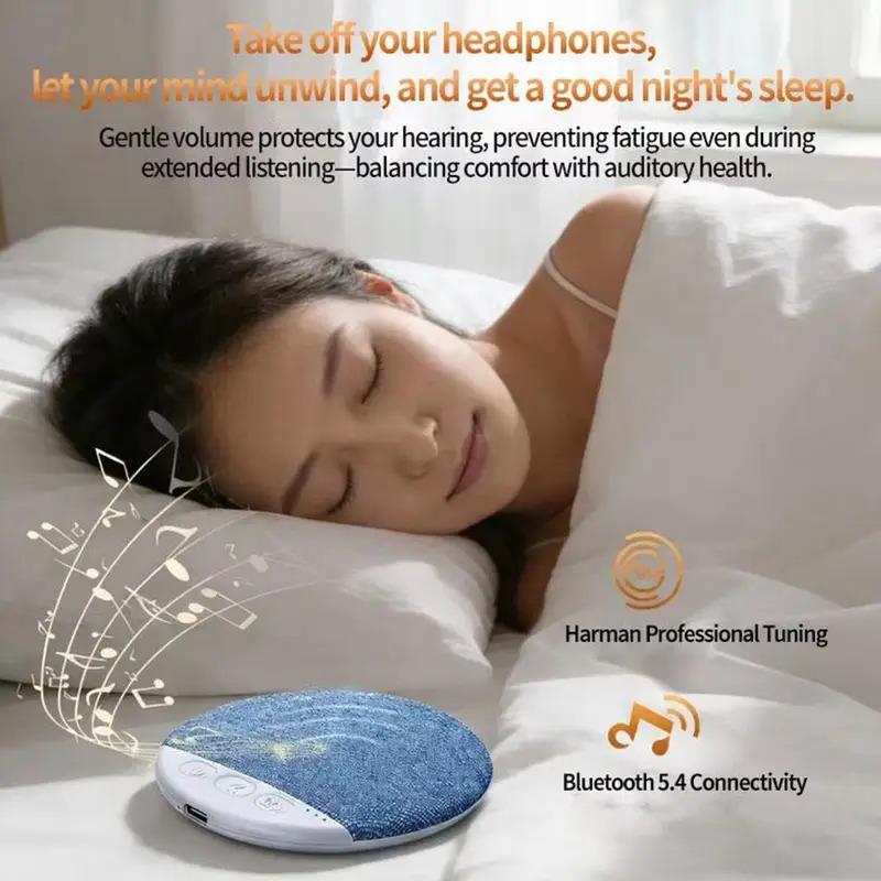 2026 Ultra-Slim Bluetooth Pillow Speaker, Bone Conduction Sound System, Silent Sleep Aid, Portable Rechargeable, Music Player, Wireless, Compatible with Android/iOS. Perfect for Valentine's, Back-to-School, Travel, and Mother's Day gifts.