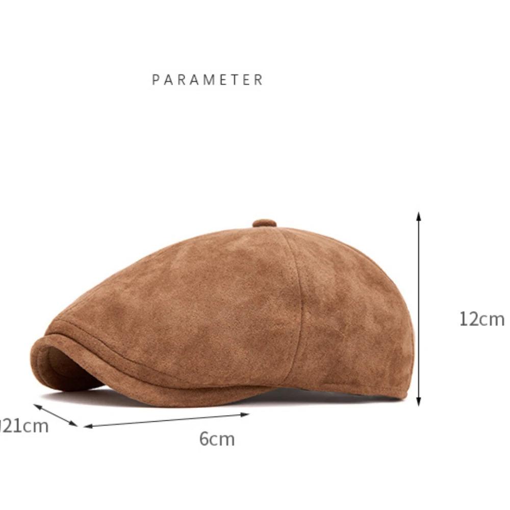 HT4971 Mens Berets Women Autumn Winter Hat Vintage Artist Painter Beret Hat Male Female Ivy Flat Cap Suede Octagonal Beret Caps