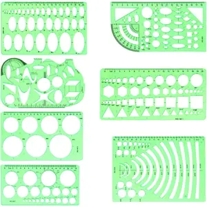 7 Pack Clear Plastic Circle Drawing Stencils Geometric Drawing Templates Drafting Tools for Architecture Studying and Designing