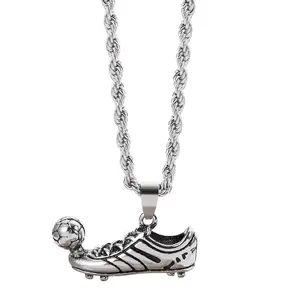 Hip Hop Punk Football Shoe Pendant Necklace For Men Fashion Soccer Choker Chain Boy Jewelry Accessories Gift