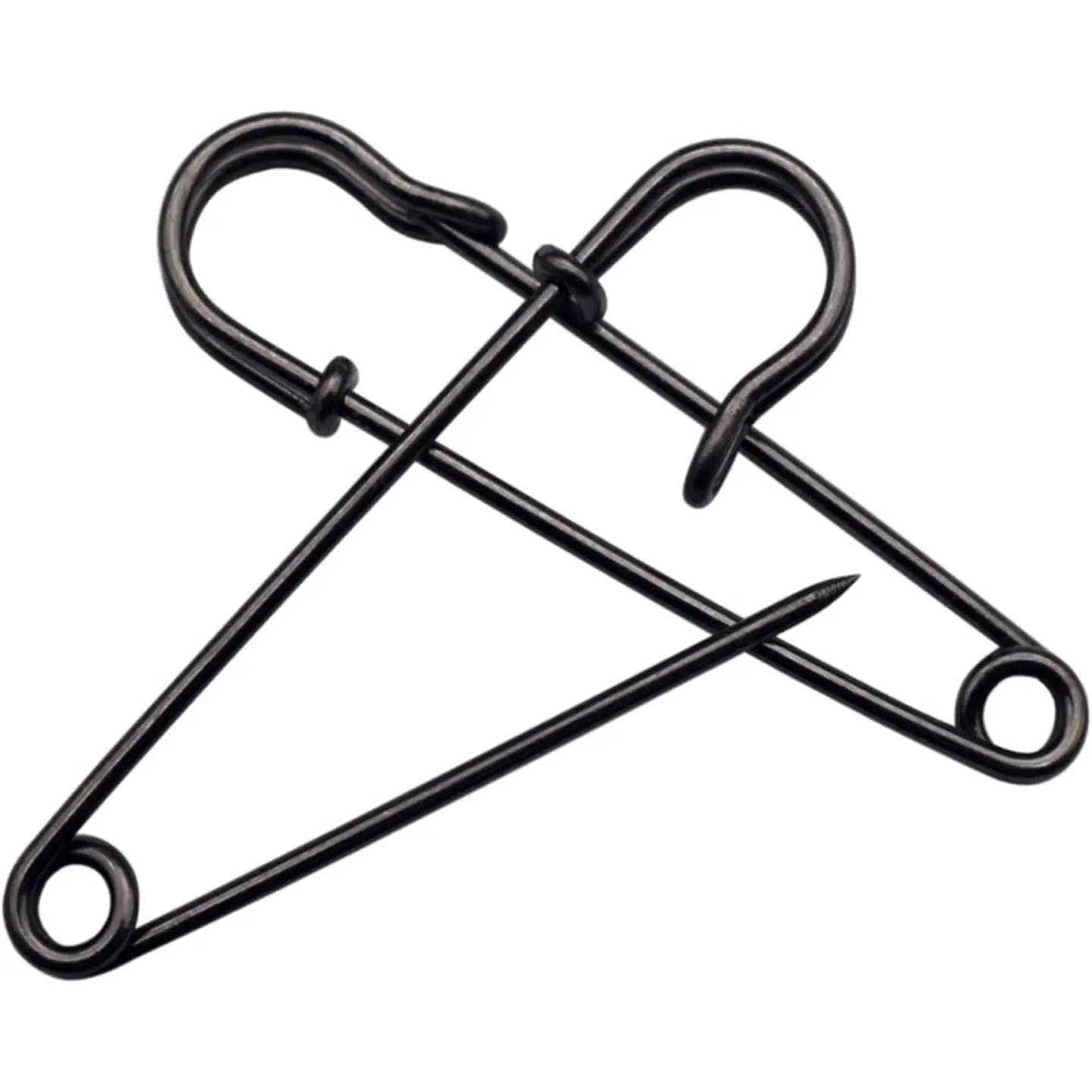 15 count Large Safety Pins, 4‘’ Heavy Duty Steel Safety Pins for Clothes, Ideal for Leather, Canvas, and ,  Tip for Secure Hold,  for Clothing, Diapers, Blankets, and , Black