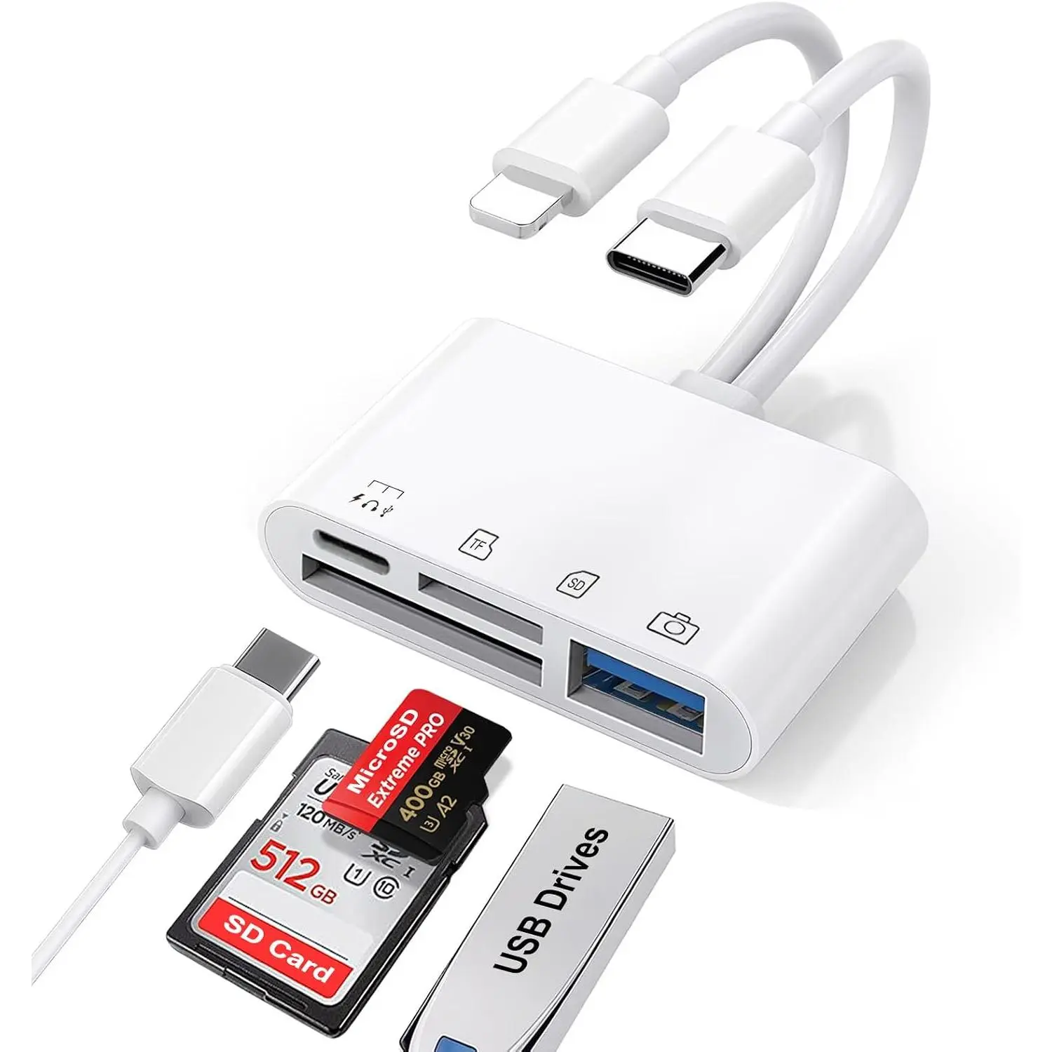 SD/MicroSD Card Reader & USB OTG Adapter with PD  Port for  | Memory Card Reader, Trail Camera Viewer, Supports Photo & Video Transfer. Compatible with  13/14/15/16/17, Galaxy S26