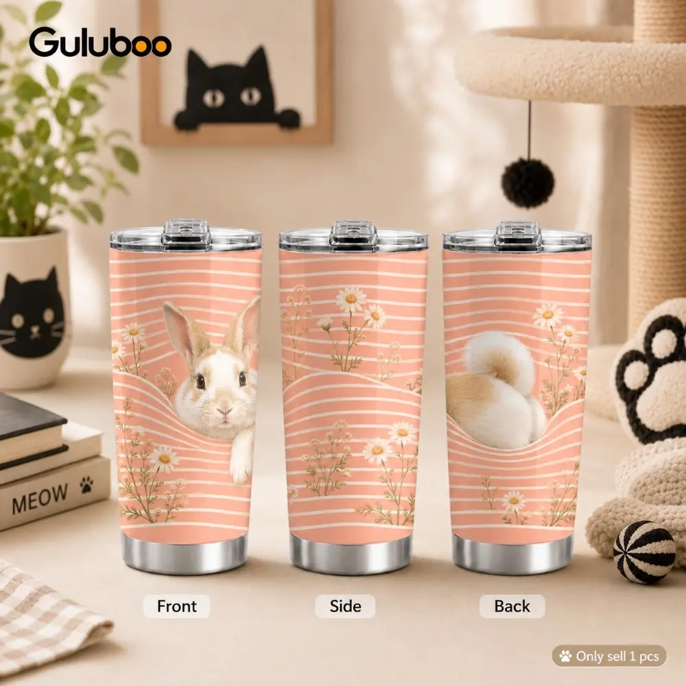 Cute Peekaboo Animal 20oz Tumbler with Handle and Straw, Stainless Steel Insulated Coffee Cup, Leakproof Travel Mug with 2 Lids, Double Wall Vacuum Cup Keeps Drinks Hot Cold for Daily Use Gym Office