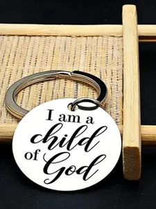 1pc "I am a child of God" Christian Faith Stainless Steel Round Keychain, Baptism Inspirational Gift