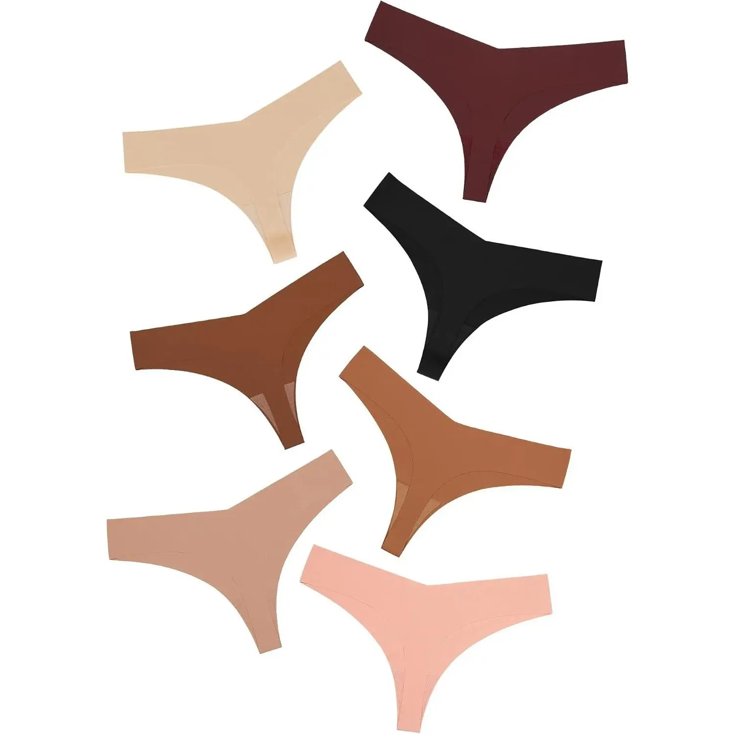 Women's Seamless No Show Thongs Comfortable Invisible Underwear Multi PackGift