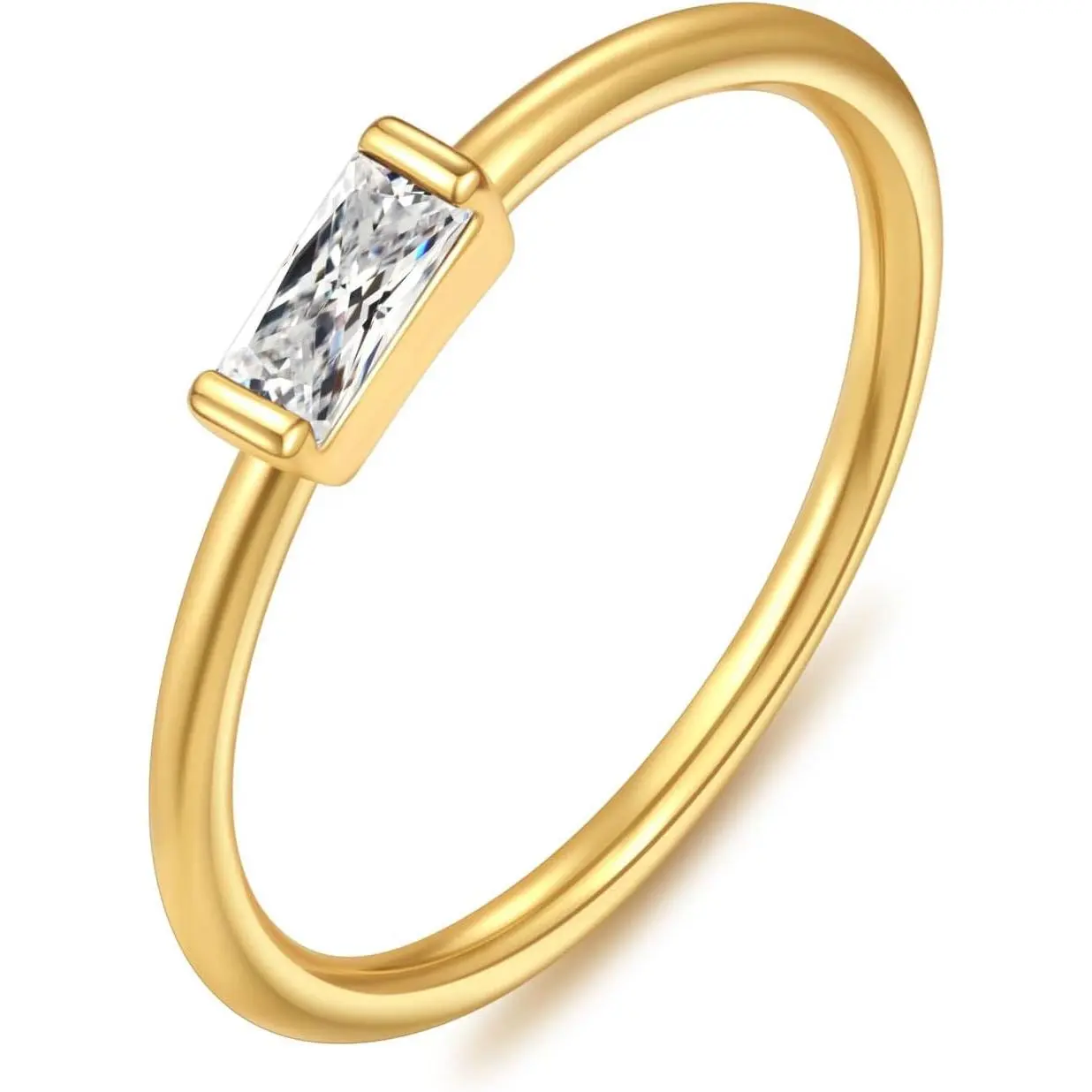 Women's Non-Tarnish Dainty Gold-Silver Birthstone Costume Rings