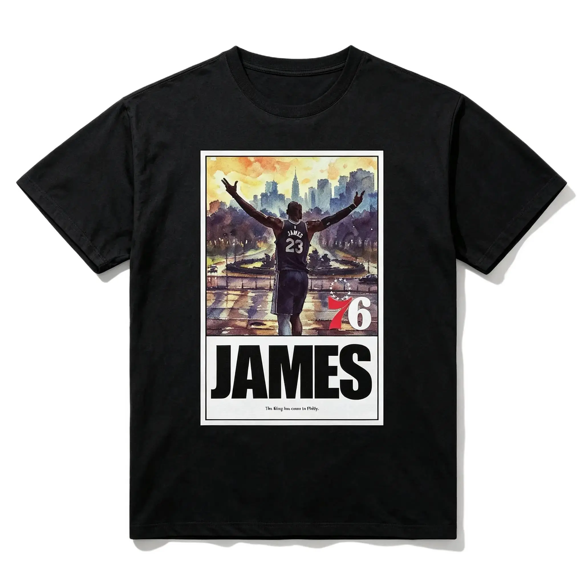 [Sale Up To 50%] Unisex LeBron James King Arrived Graphic T-Shirt, Vintage Basketball Legend Streetwear Tee, Retro Oversized Casual Shirt, Trendy Fan Gift Top for Men
