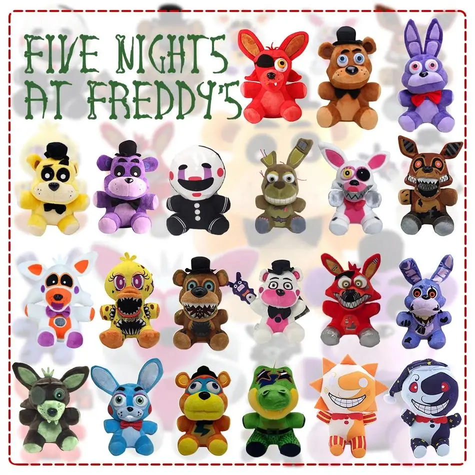HOT FNAF Plush Toys Kawaii Freddys Animal Foxy Bonnie Bear Ribbit Stuffed Plush Toys In Stock Plush ​Birthday Gift For Kids